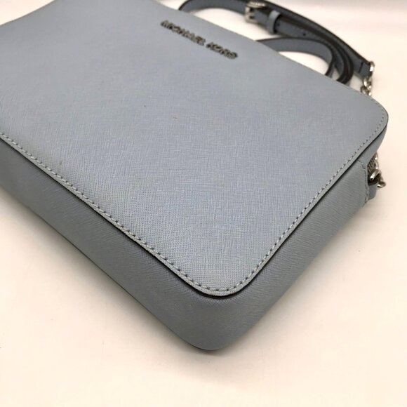Michael Kors Jet Set Sky Blue East West Saffiano Leather Crossbody - Picture 6 of 10